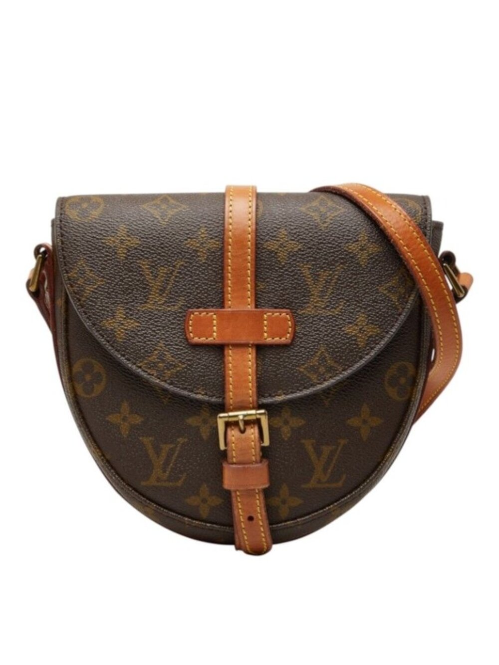 Louis Vuitton Monogram Chantilly PM Crossbody Shoulder Bag Brown Leather
